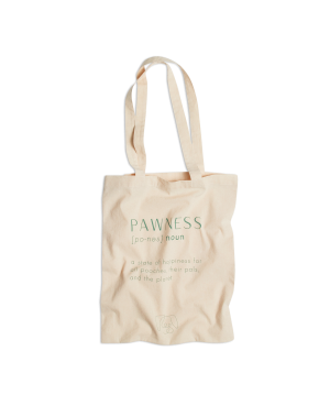 Tote bag featuring a pawness design, perfect for animal lovers.