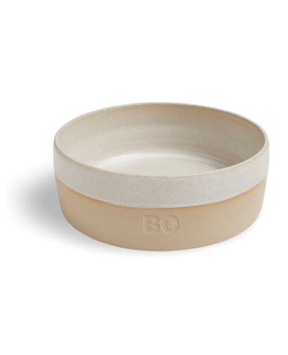 Personalized Ceramic food bowl Bo - white