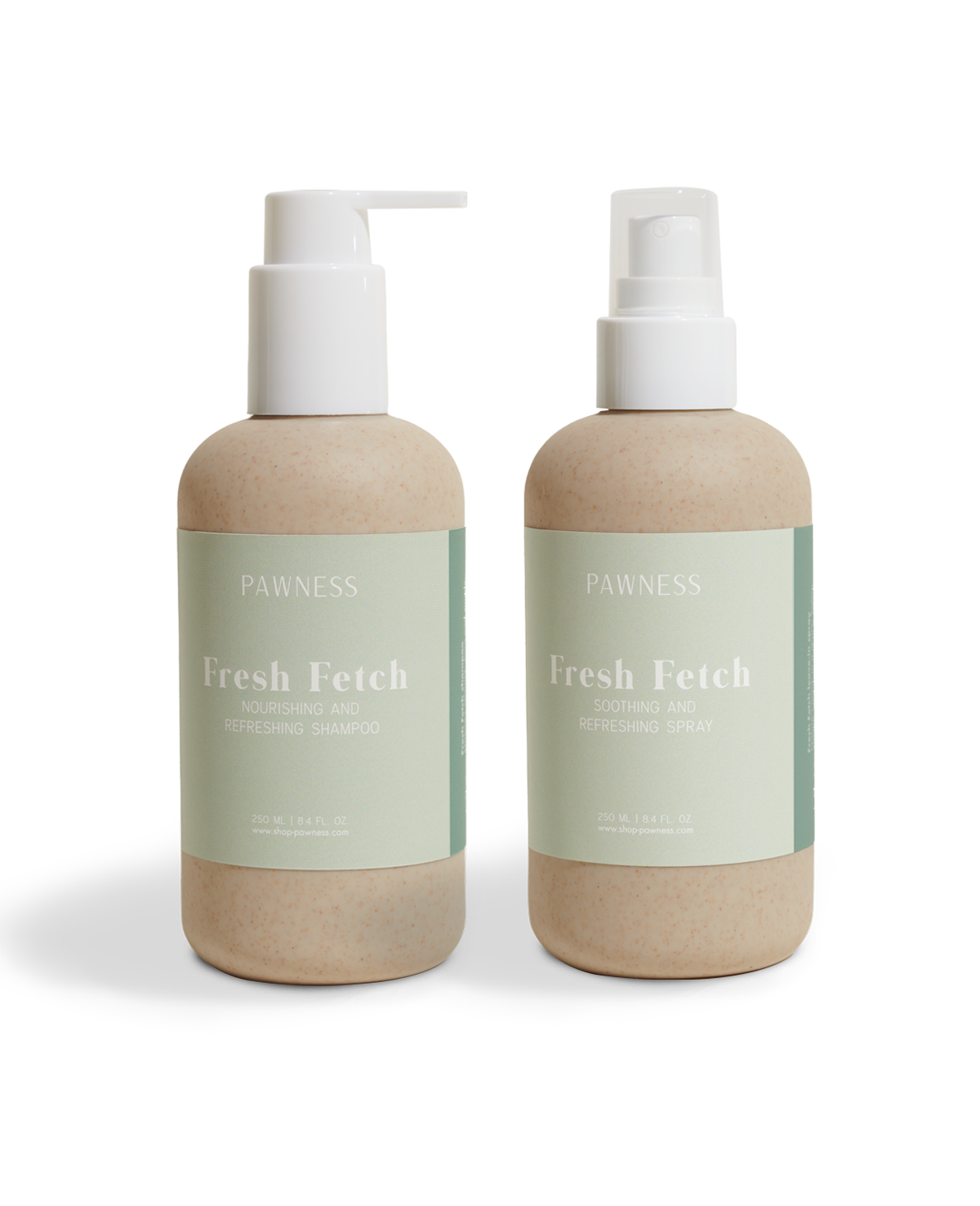 Two bottles of fresh Fetch hand wash, perfect for keeping your hands clean and fresh all day long.